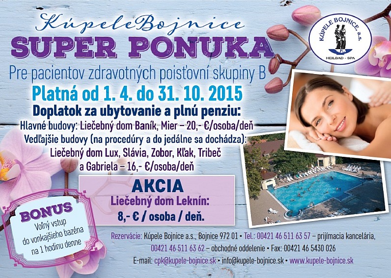 kupele bojnice ponuka