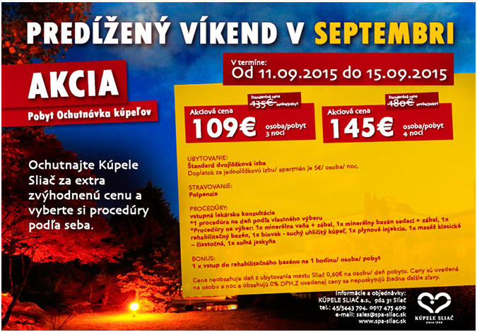 kupele sliac predlzeny vikend