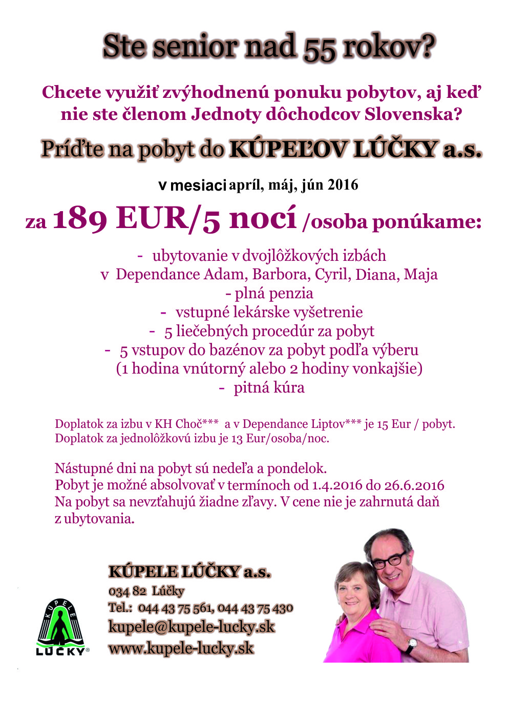 kupele lucky pobyt pre seniorov