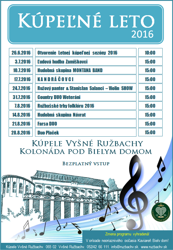 kupelne leto ruzbachy