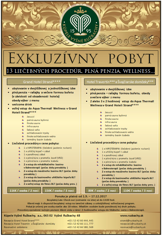 exkluzivny pobyt kupele vysne ruzbachy