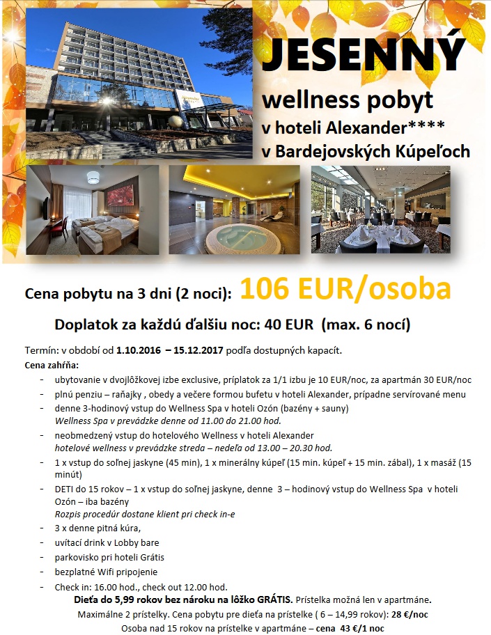 jesenny pobyt bardejovske kupele