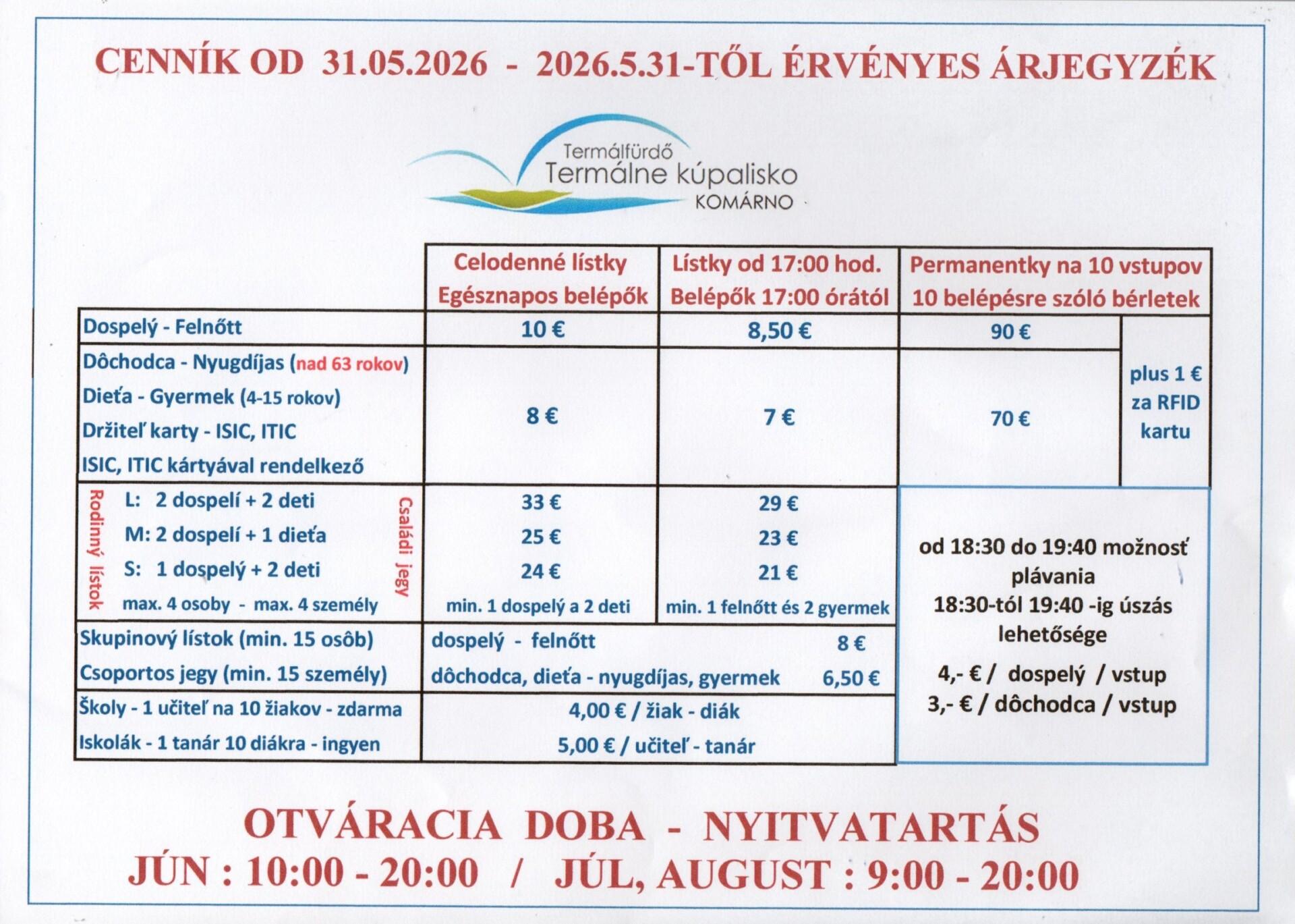 cennik komarno2026