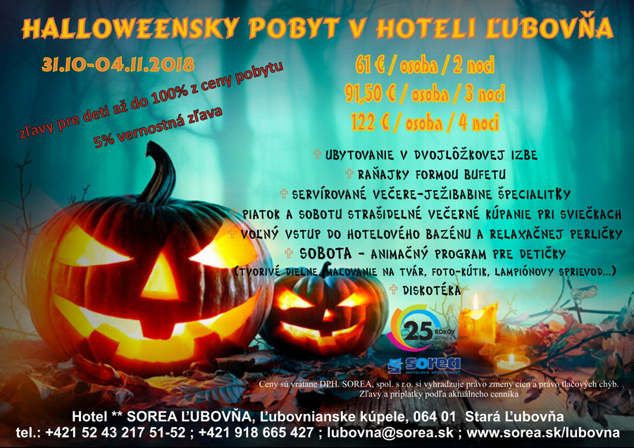 haloweensky pobyt stara lubovna v